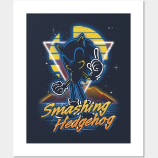 Retro Smashing Hedgehog Posters and Art